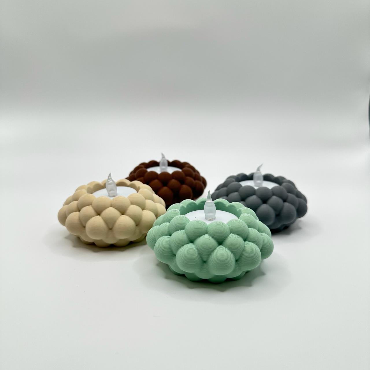 Modern decorative bubble candle holders crafted with 3D printing for stylish relaxing spaces