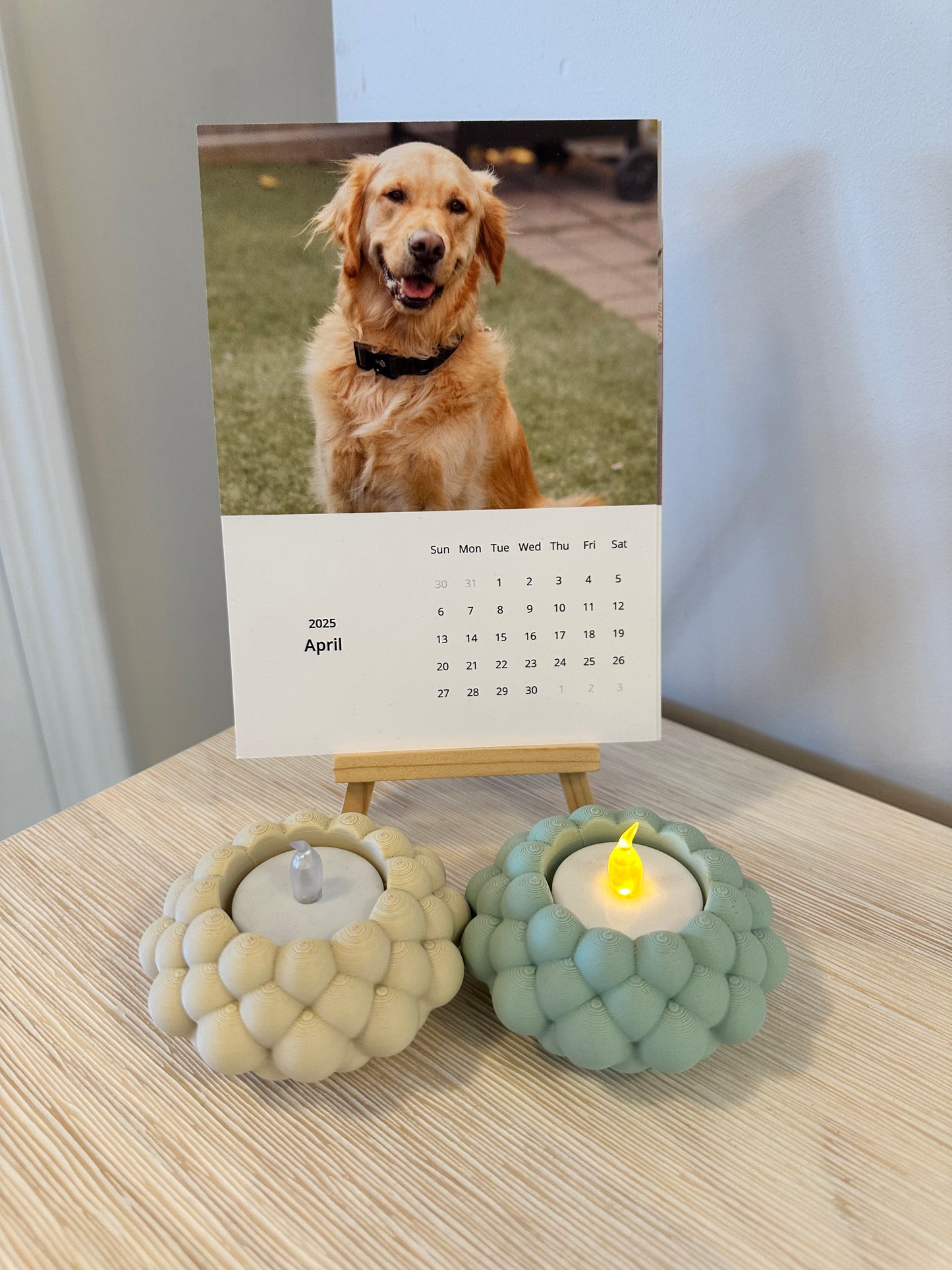3D printed bubble-style tealight candle holders adding a playful touch to modern home decor