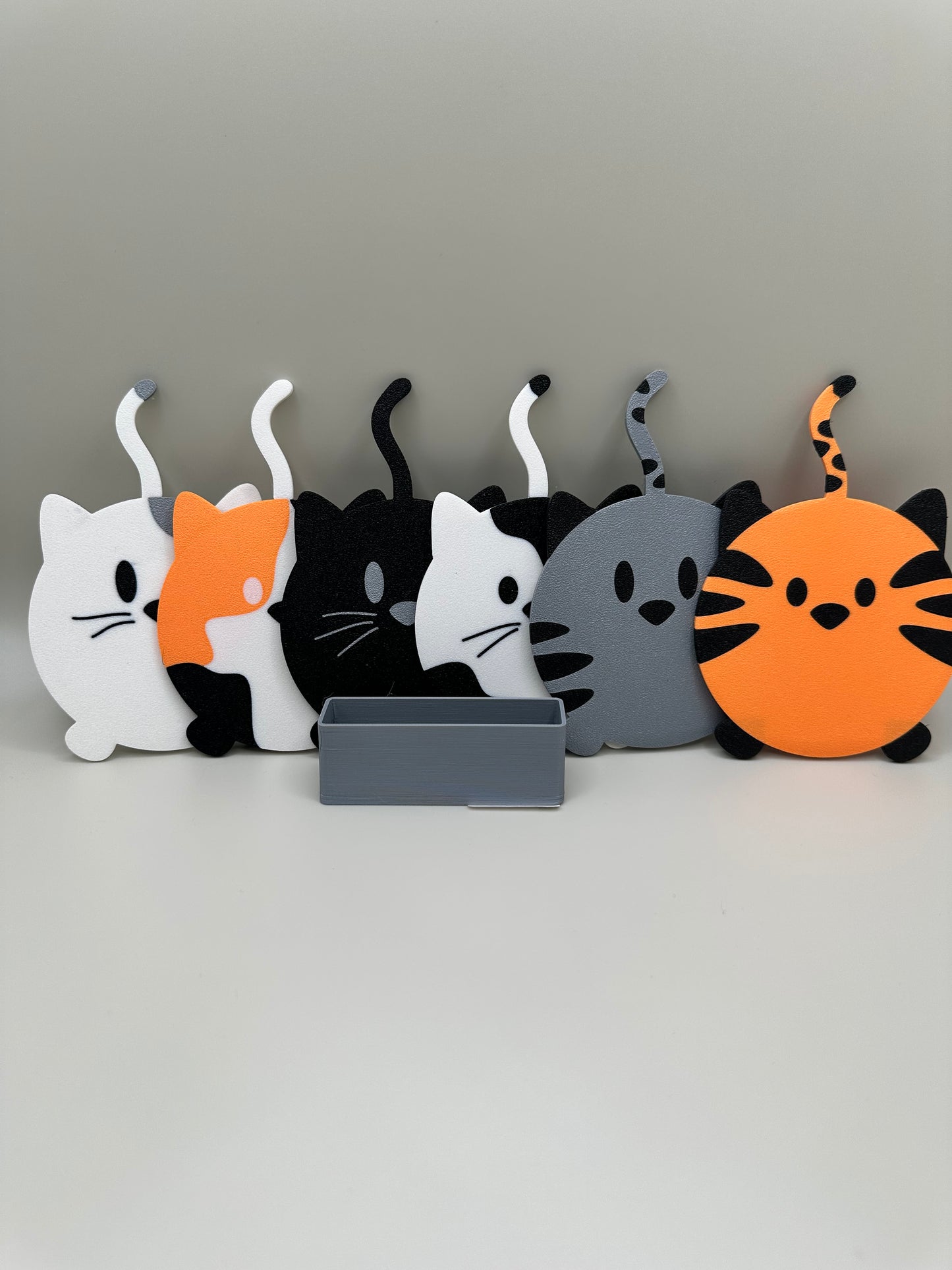 Set of 6 Cat Coasters – Fun 3D Printed Drink Mats