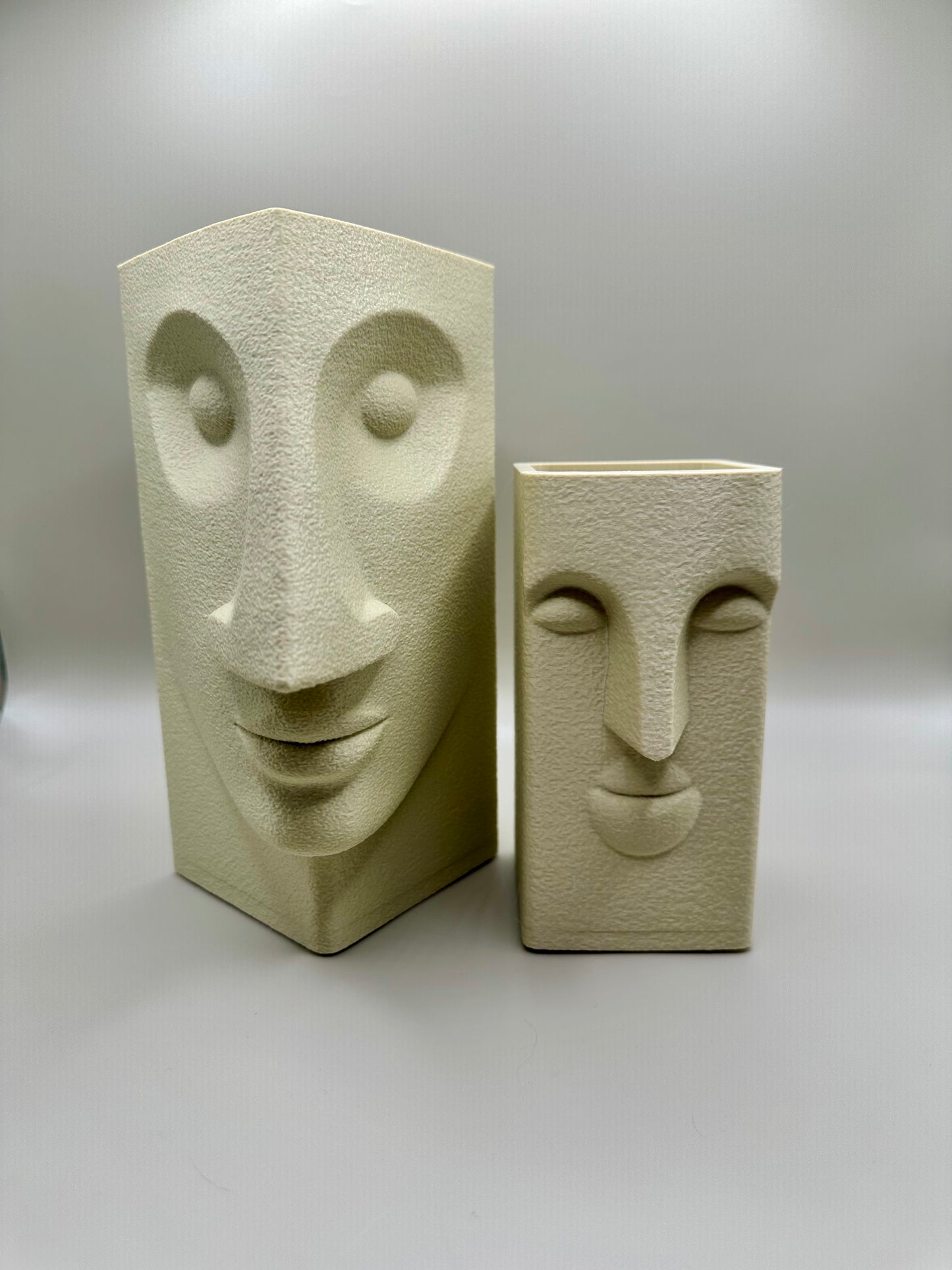 3D printed geometric face decor in minimalist style