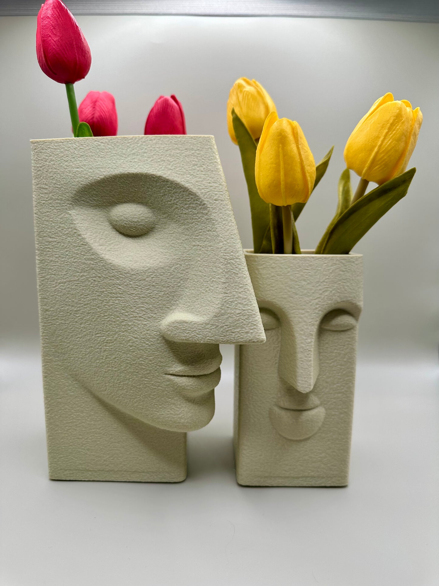 Abstract Duo – 3D Printed Minimalist Face Sculptures (Set of 2)
