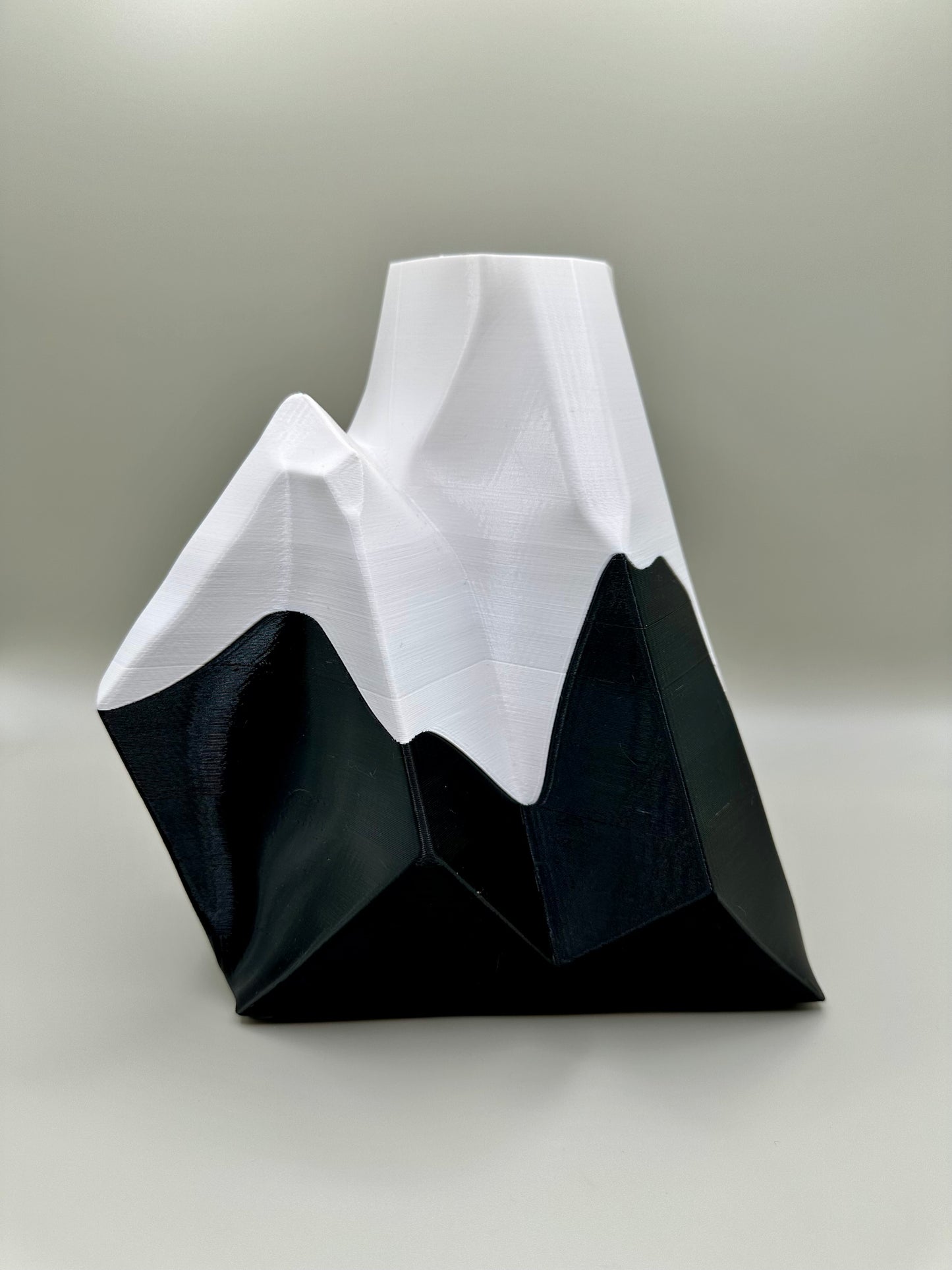 Modern mountain vase with bold contrast for home decor