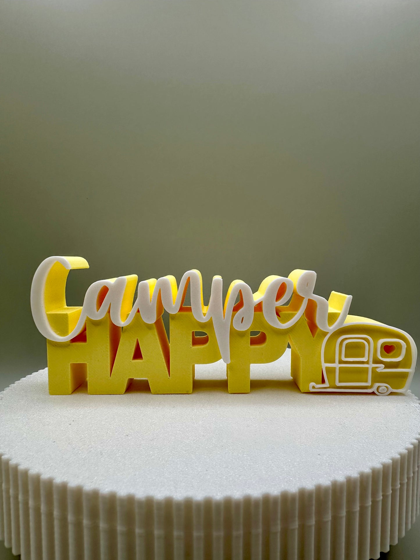 Cheerful campervan sign handmade by Pilu Studio in Calgary