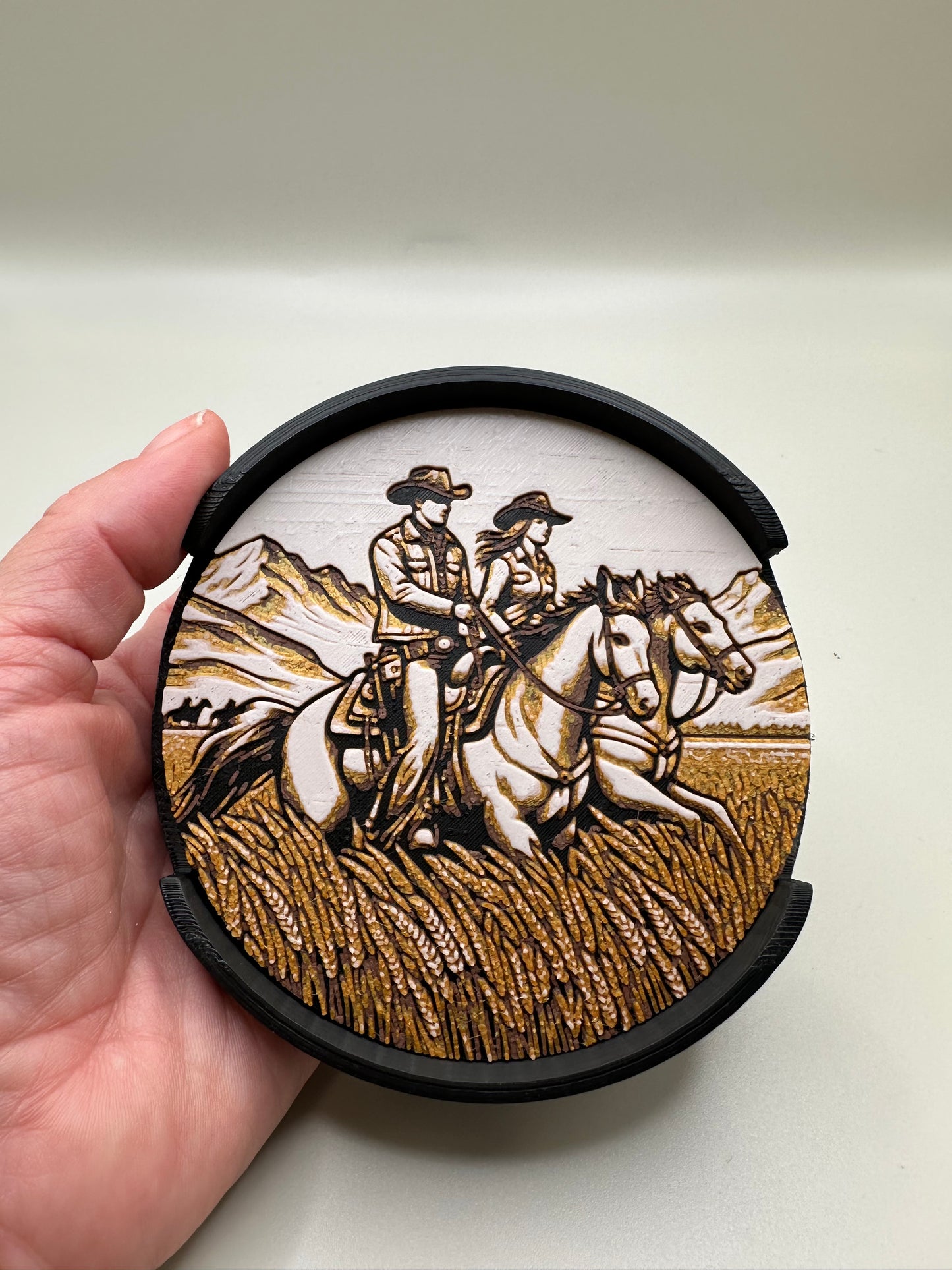 Western Cowboy Coaster Set – 3D Printed (Set of 4)
