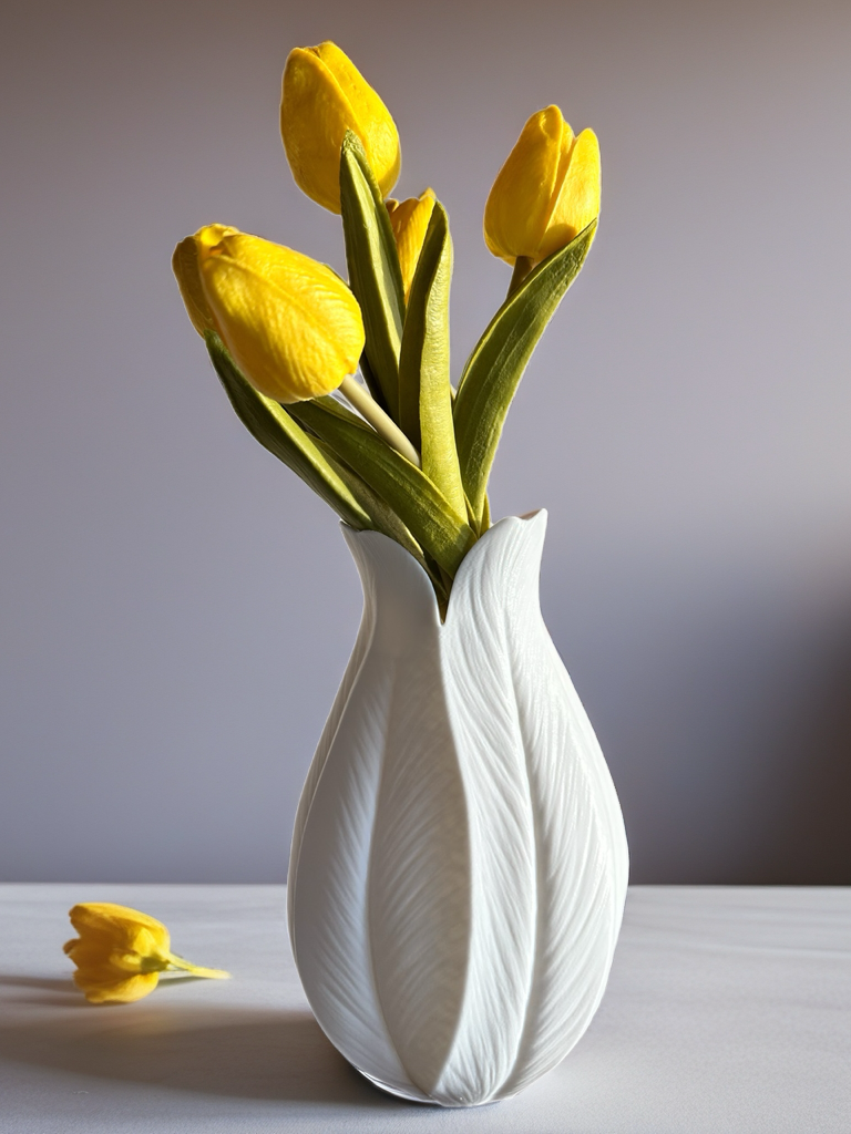 Close-up of hands vase showing intricate detail and smooth matte finish