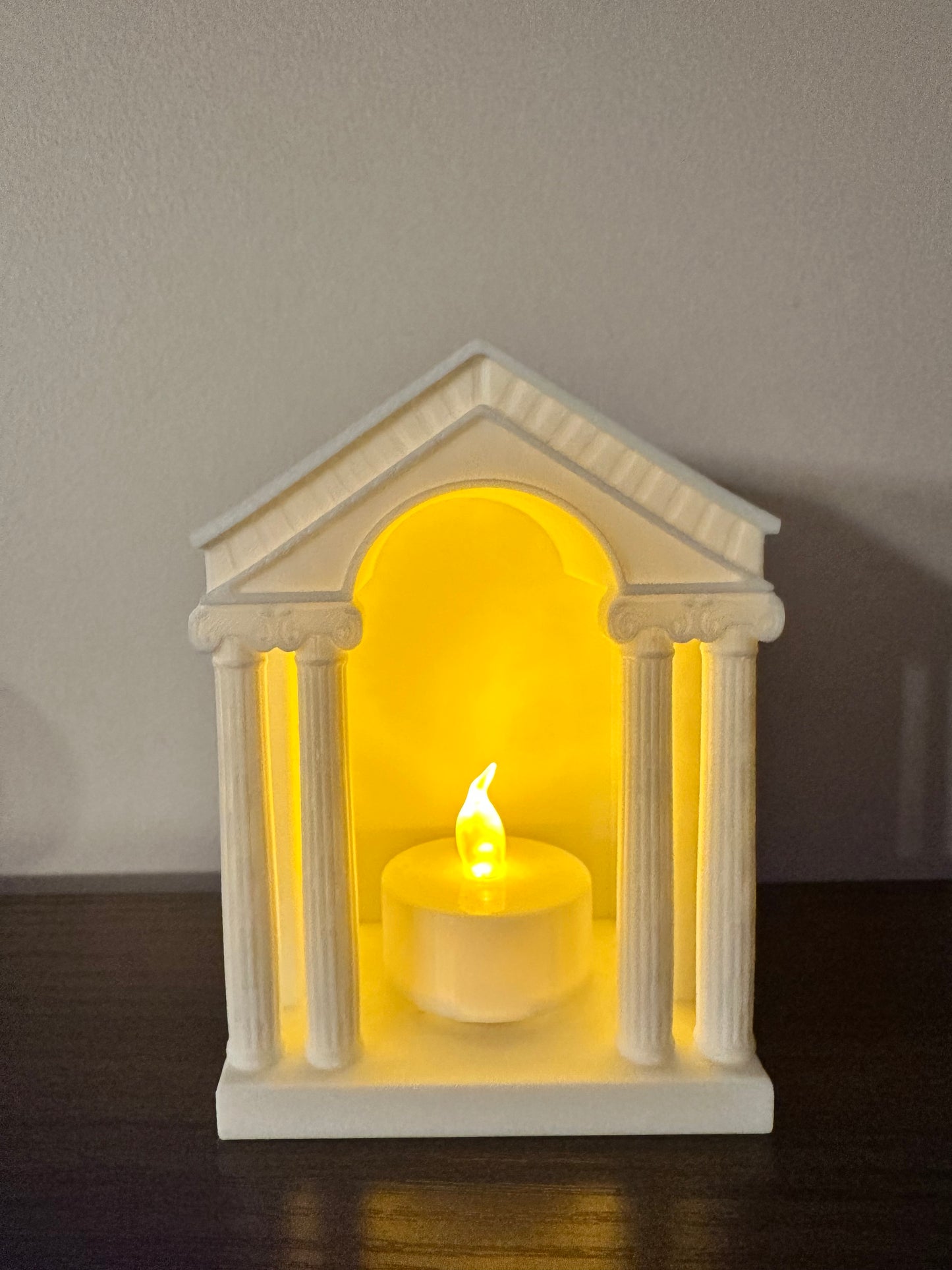 Unique candle holder inspired by ancient temples for cozy home decor