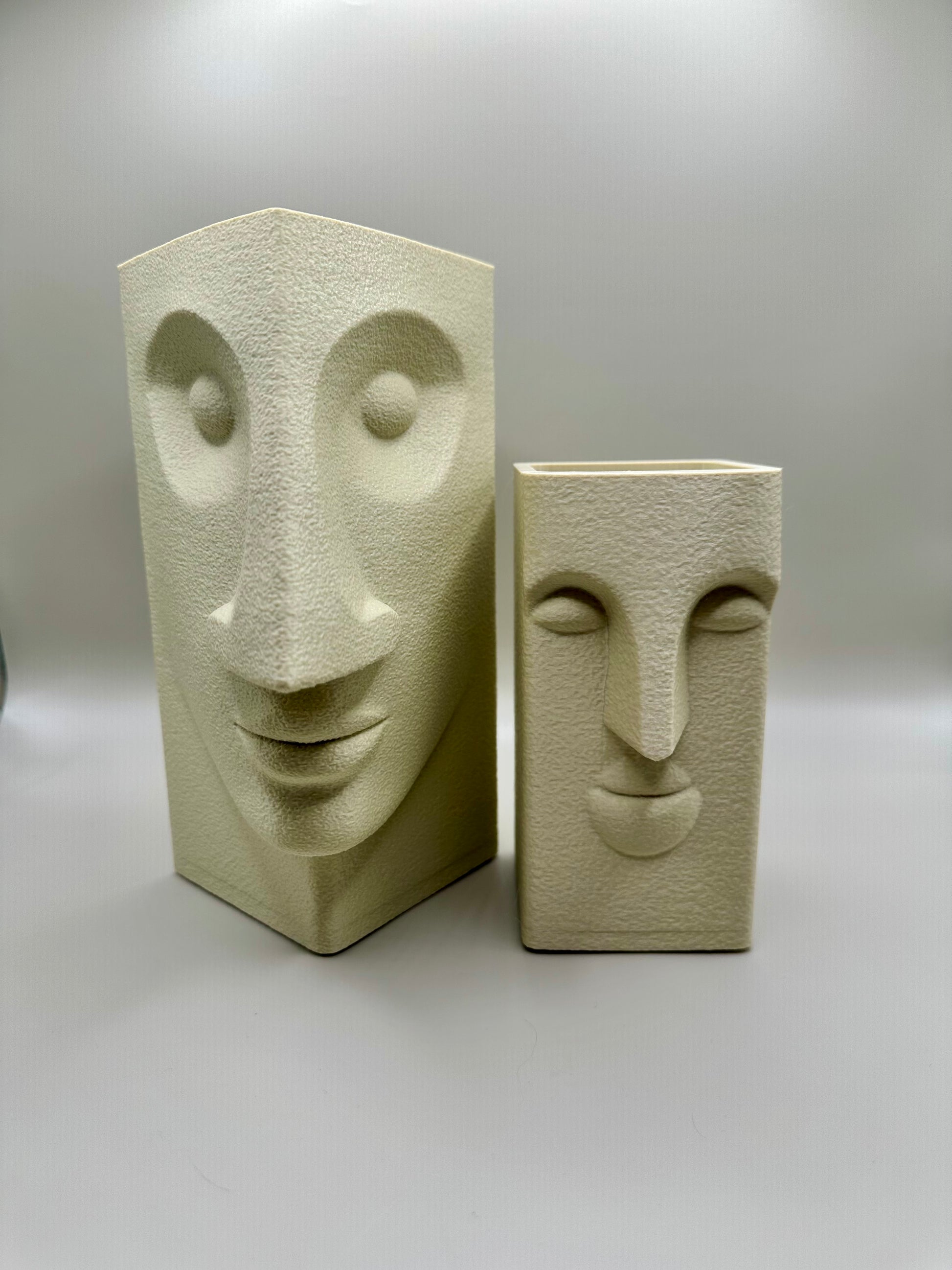 3D printed geometric face decor in minimalist style