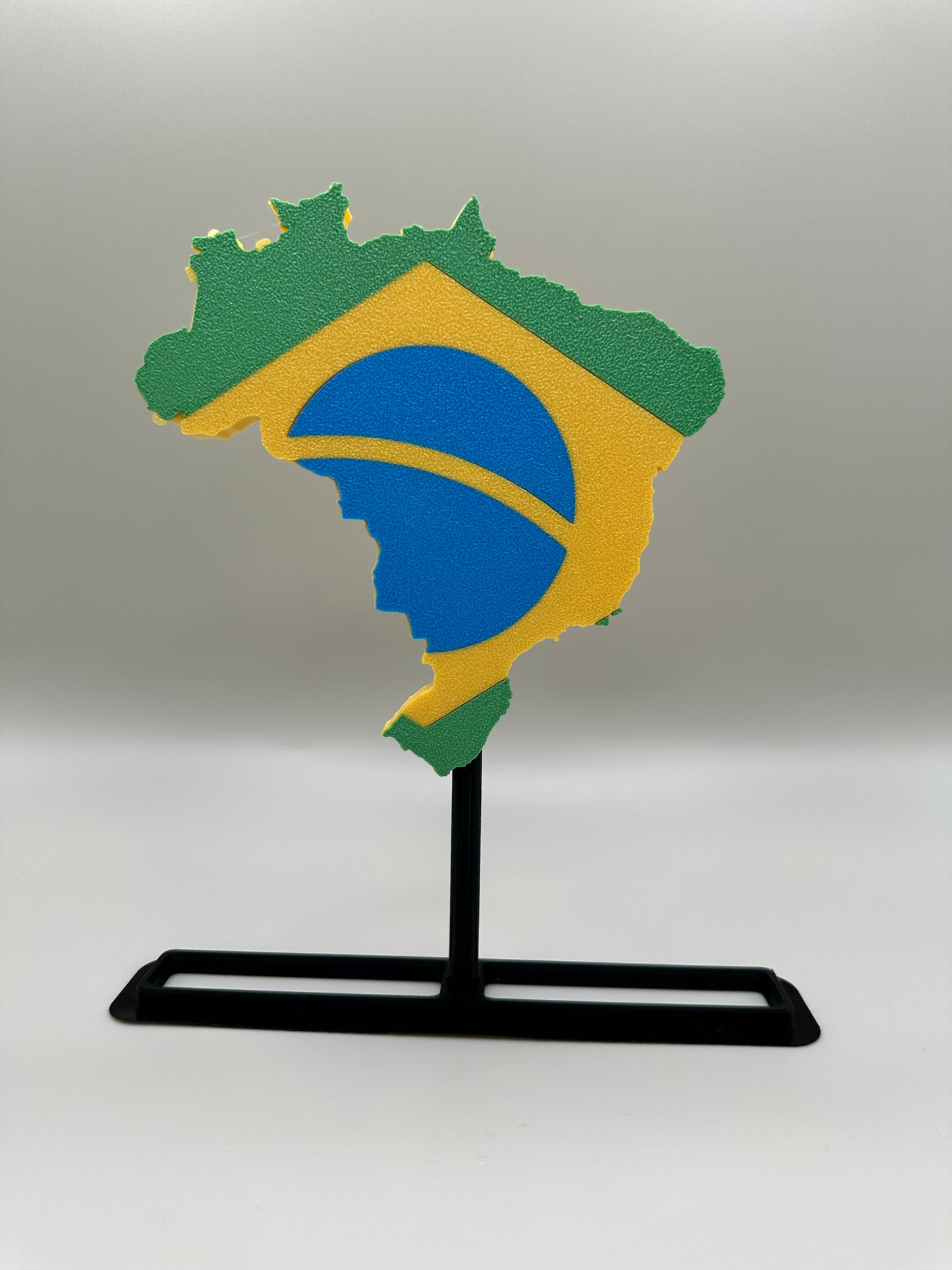 Brazil Map Stand – 3D Printed Flag Map Decor on Display Base