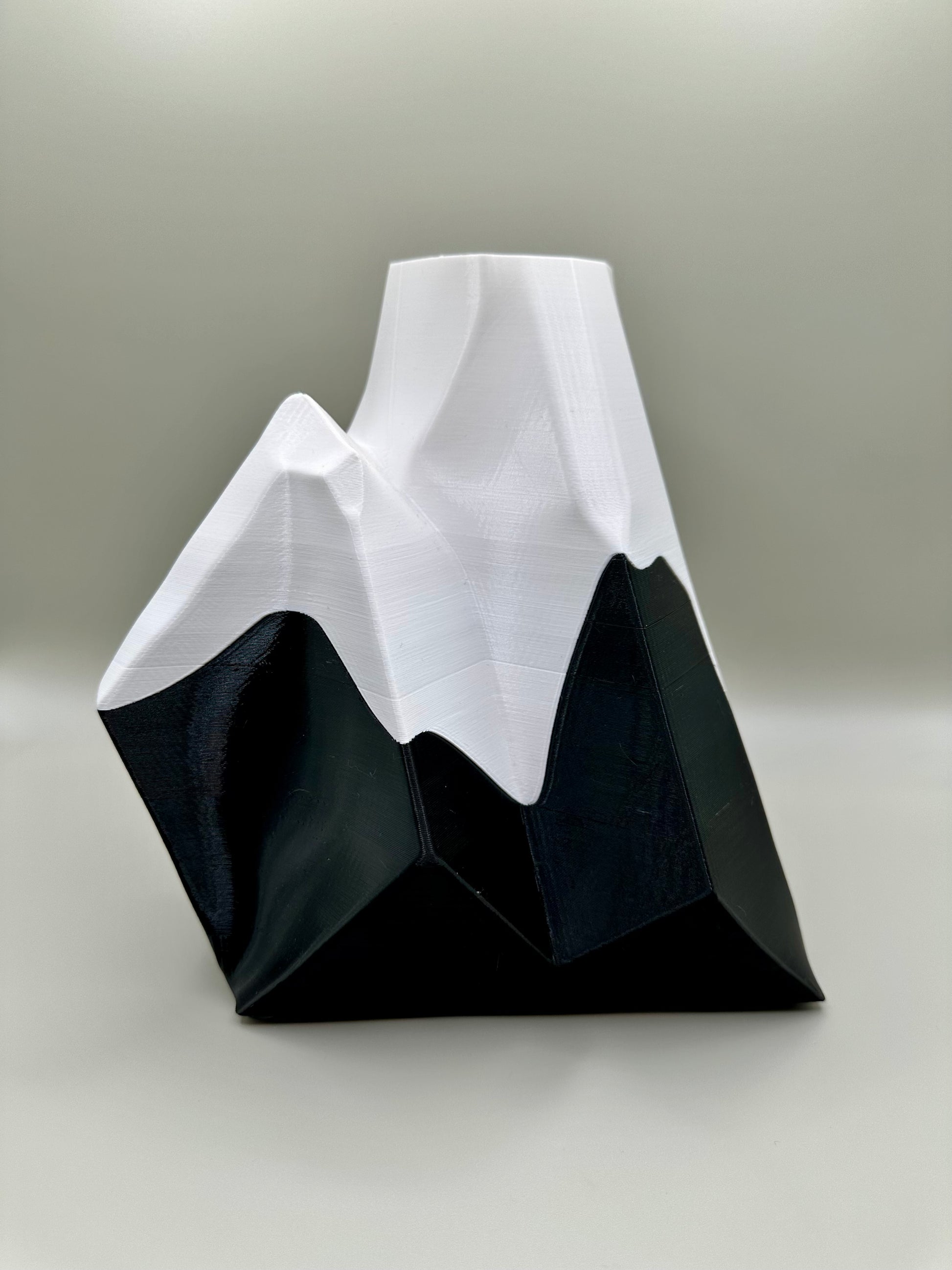 Modern mountain vase with bold contrast for home decor