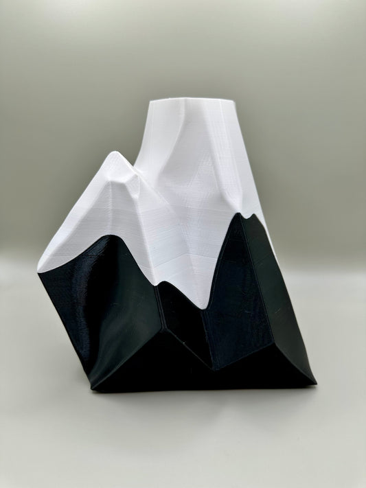 Modern mountain vase with bold contrast for home decor
