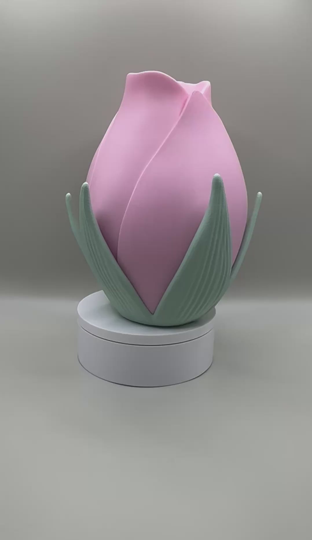 Playful decorative vase with pink and green color scheme