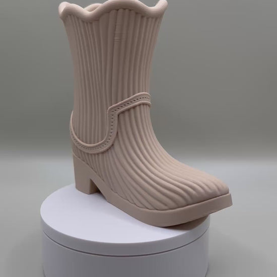 Cute cowboy boot-shaped vase or desk accessory